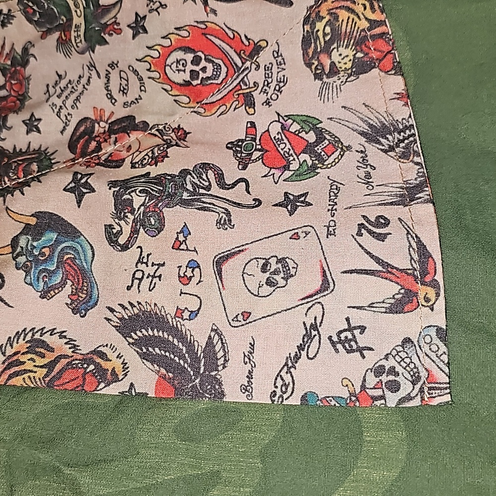 Ed Hardy Love Kills Slowly Olive Green Women's M Mini Skirt - Picture 3 of 6